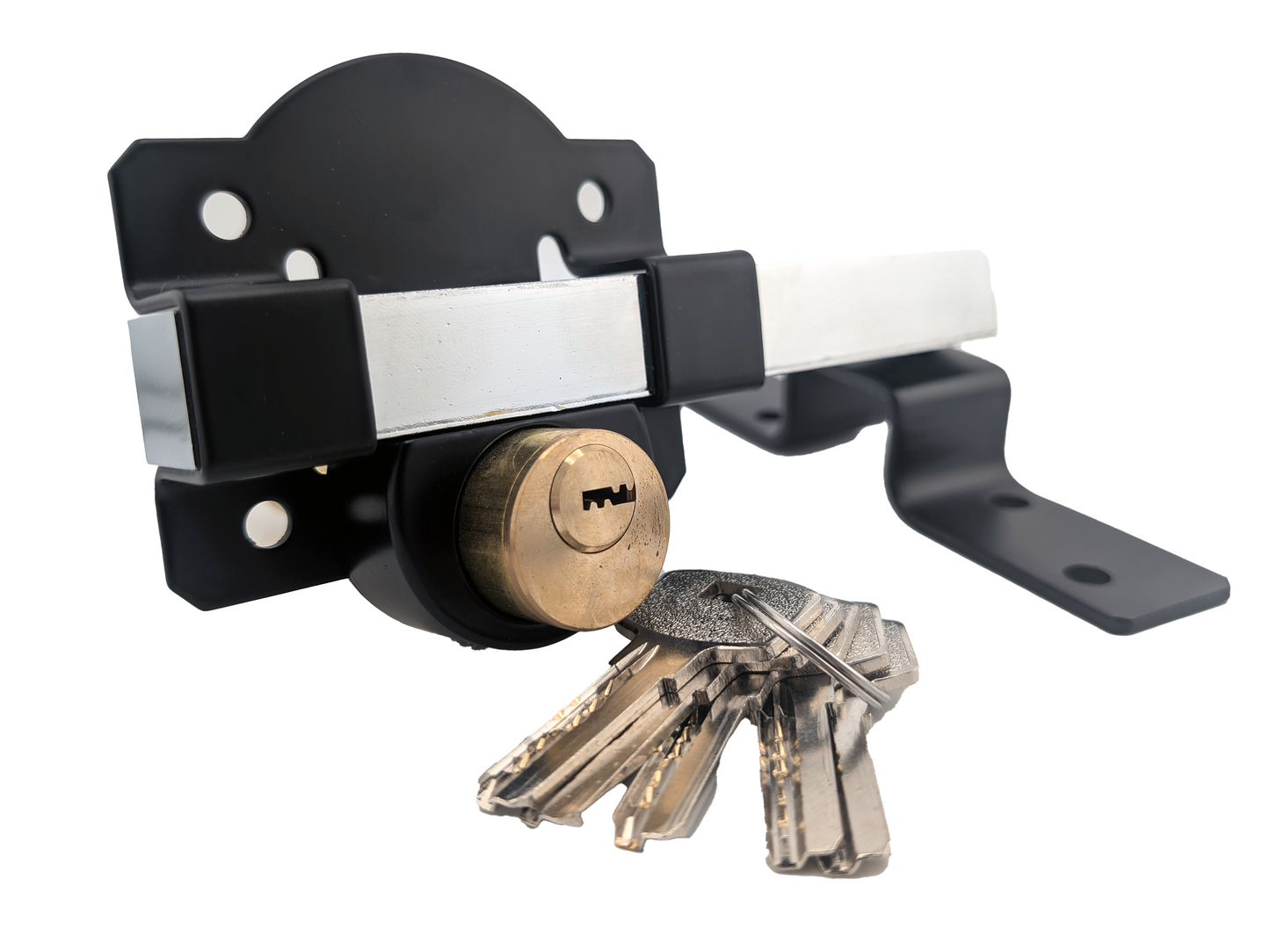 Long Throw Gate Lock for Wooden Gate, Double Sides Locking, Suitable for 50mm Thickness Door