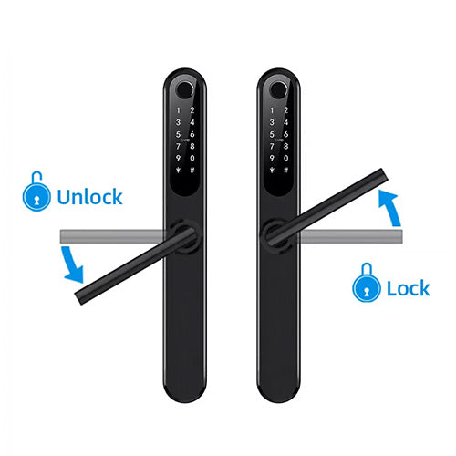 Sekur Weatherproof Smart Lock, 7-in-1, Code, Fingerprint, Card, Remote, App, Key, Smart Home Entry Door Lock - Designed for The UK (Black)